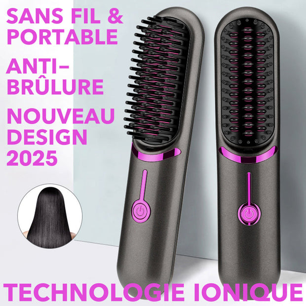 Brosse à Cheveux Lissante NurAmor | Portable Sans Fil