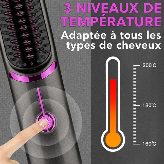 Brosse à Cheveux Lissante NurAmor | Portable Sans Fil