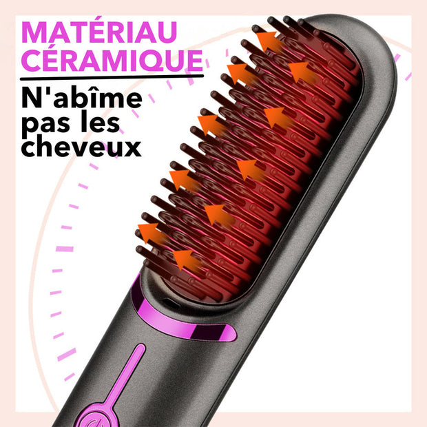 Brosse à Cheveux Lissante NurAmor | Portable Sans Fil